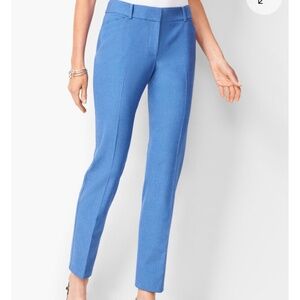 Talbots Hampshire Straight Leg Ankle Pants Blue Classic Office Size 14 NWT